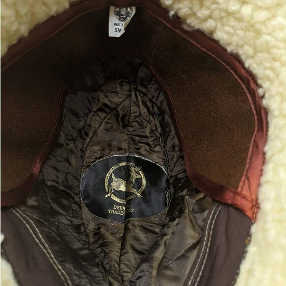 Vintage Deerskin Trading Post Suede Shearling Hat Union Made USA - Picture 4 of 6